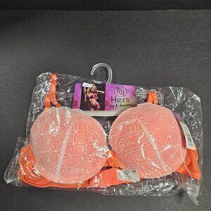 Hers by Herman 36C Orange with white lace bra